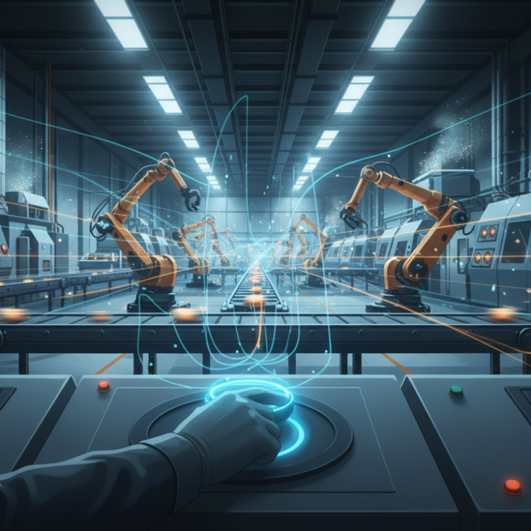Firefly_Gemini Flash_A high-detail industrial illustration showing a modern processing plant interior, whe 446919